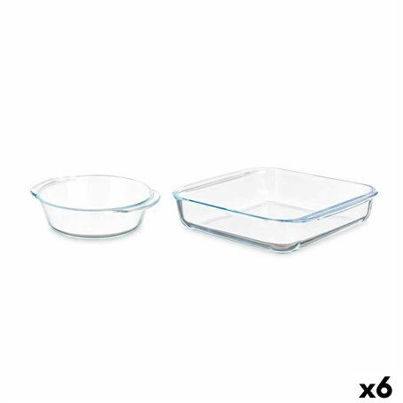 Jeux de plateaux Transparent Verre Borosilicaté 800 ml 1,8 L (6 Unités