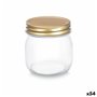 Bocal Transparent Doré Métal verre 180 ml 6 x 8 x 6 cm (54 Unités)