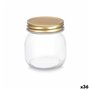 Bocal Transparent Doré Métal verre 300 ml 7,5 x 9 x 7,5 cm (36 Unités)