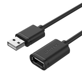 Câble USB Unitek Y-C417GBK Prise Mâle/Prise Femelle Noir 3 m