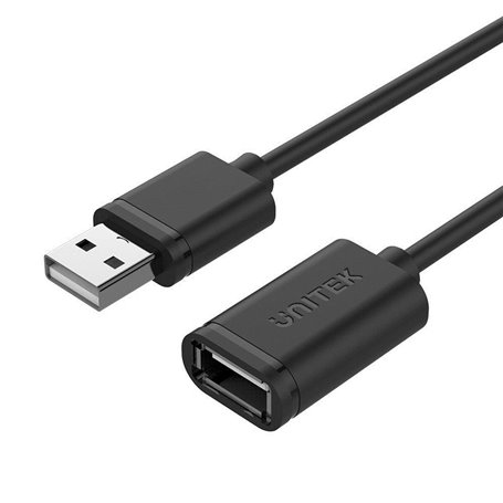 Câble USB Unitek Y-C417GBK Prise Mâle/Prise Femelle Noir 3 m