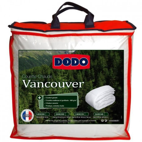 DODO Couette chaude 400gr/m² VANCOUVER 140x200 cm blanc 173,99 €