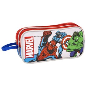 Trousse Fourre-Tout Double The Avengers 22,5 x 8 x 10 cm Rouge