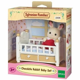 Figurine daction Sylvanian Families Baby Rabbit Chocolate Bed