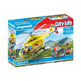 Figurine daction Playmobil Rescue helicoptere 48 Pièces
