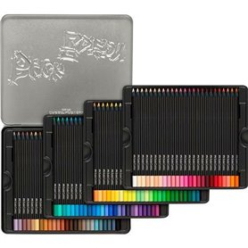 Crayons de couleur Faber-Castell Black Edition étui métallique 100 Piè