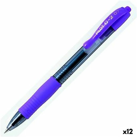 Stylo gel Pilot G-2 Violet 0,7 mm (12 Unités)