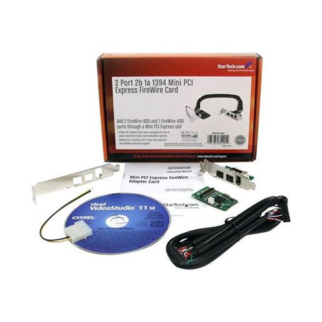 STARTECH Adaptateur 3 Port 2b 1a Mini PCI Express FireWire Card