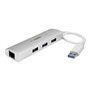 STARTECH Hub USB 3.0 portable - 3 ports avec câble intégré - Concentra