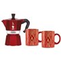 Bialetti Moka express 6 cups  red + 2 mug déco glamour - 0009910