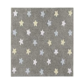 Tapis coton motif étoile - multicolor - 120 x 160