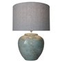 Lampe de bureau DKD Home Decor Toile Céramique Gris (42 x 42 x 60 cm)