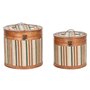 Set de boîtes décoratives Home ESPRIT Marron Multicouleur Bois 35 x 35