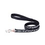 Laisse pour Chien Red Dingo STYLE DIAMOND Noir 15mm x 120 cm