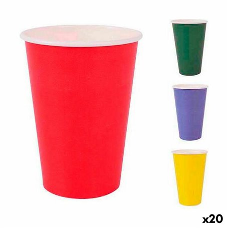 Set de Verres Algon Produits à usage unique Carton Multicouleur 20 Piè