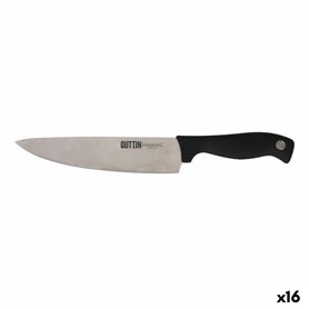 Couteau de cuisine Quttin Dynamic Noir Argenté 20 cm (16 Unités)