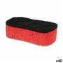 Tampon à récurer Noir Rouge Mousse Fibre abrasive 7,3 x 4 x 12,3 cm (4