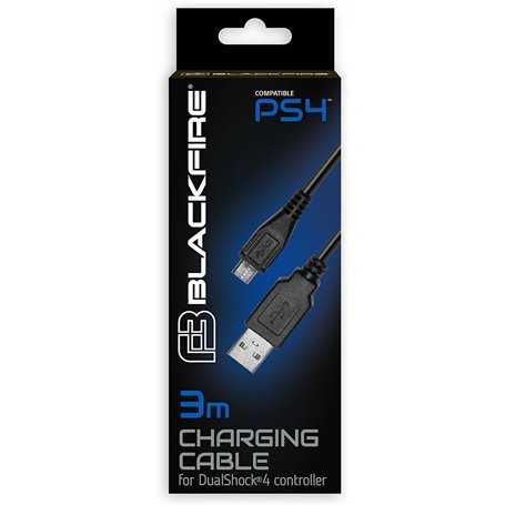 Câble USB vers micro USB Blackfire PS4 Noir