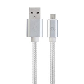 Câble USB vers micro USB GEMBIRD CCB-MUSB2B-AMBM-6-S Blanc Argenté 1,8