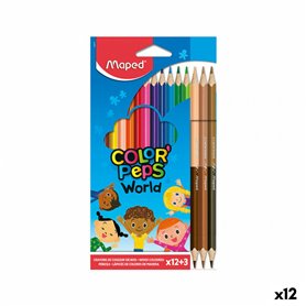 Crayons de couleur Maped Color Peps World Multicouleur (12 Unités)