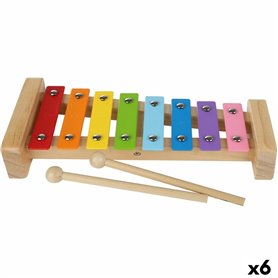 Xylophone Woomax Bois Métal 26 x 4,5 x 11,5 cm (6 Unités)