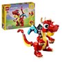 LEGO 31145 Creator 3en1 Le Dragon Rouge Jouet avec 3 Figurines d'Anima