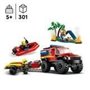 LEGO 60412 City Le Camion de Pompiers 4x4 et le Canot de Sauvetage. Jo