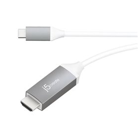 j5create JCC153G Câble USB-C vers HDMI 4K USB-C, Gris, 1,5 m