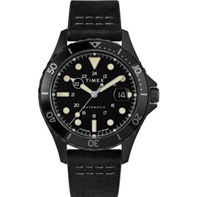 Timex - Montre Hommes - Automatique - Analogique - Bracelet Cuir Noir 