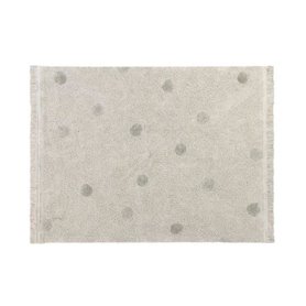 Tapis coton lavable Hippy Dots olive - 120 x 160 cm