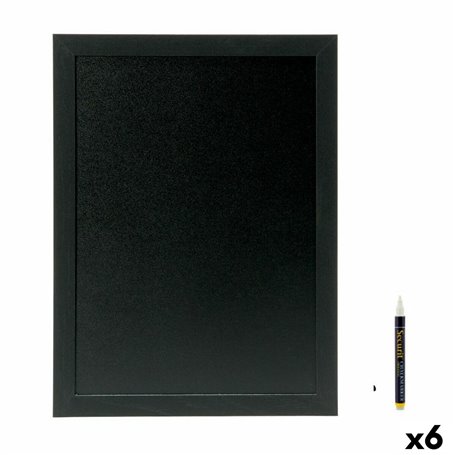 Ardoise Securit Woody Teck Mural Noir 80 x 60 cm