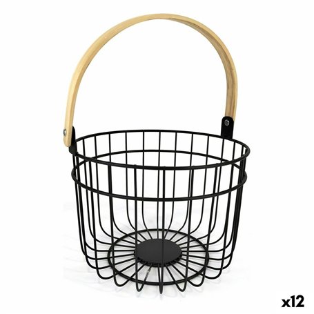 Panier décoratif Quttin Rustic Ronde 4 mm 28 x 26,5 x 22 cm (12 Unités