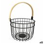 Panier décoratif Quttin Rustic Ronde 4 mm 28 x 26,5 x 22 cm (12 Unités