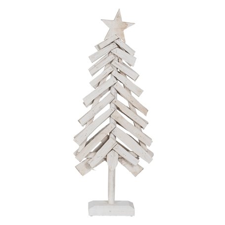 Sapin de Noël Blanc Bois de paulownia 34 x 11 x 90 cm