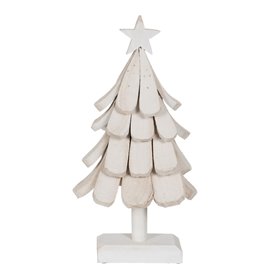 Sapin de Noël Blanc Bois de paulownia 31 x 25 x 60 cm