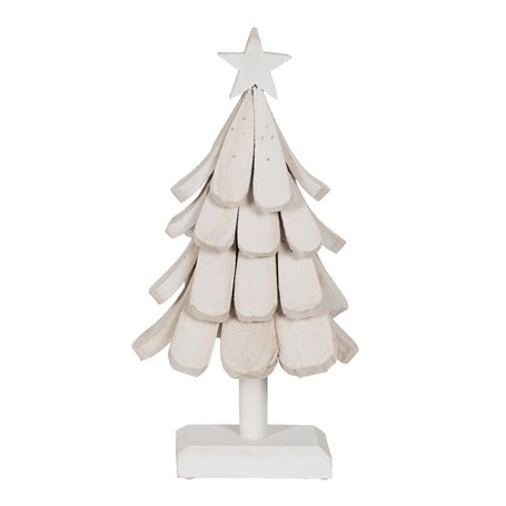 Sapin de Noël Blanc Bois de paulownia 31 x 25 x 60 cm