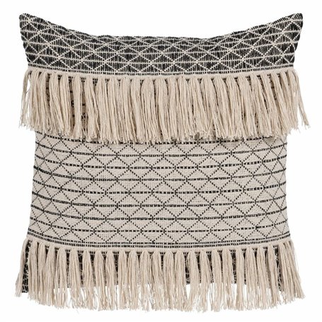 Coussin Coton Noir Beige 45 x 45 cm