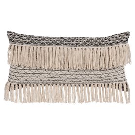 Coussin Coton Noir Beige 30 x 60 cm