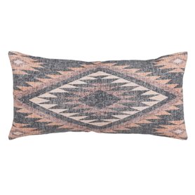 Coussin Coton Gris Rose 30 x 60 cm