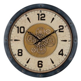 Horloge Murale Noir Doré Verre Fer 72 x 9 x 72 cm (3 Unités)