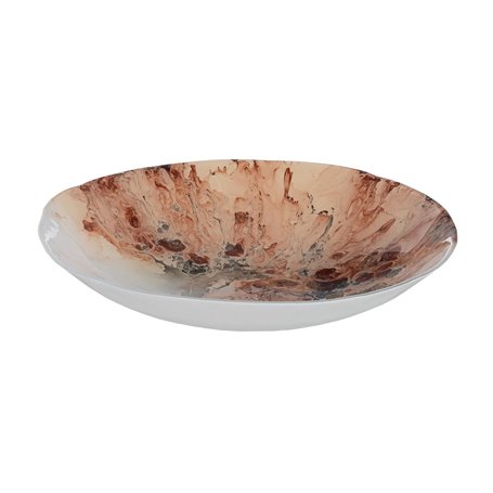 Centre de Table Saumon Verre 29 x 29 x 5 cm