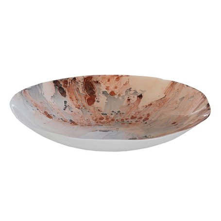 Centre de Table Saumon Verre 39 x 39 x 6,5 cm