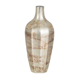 Vase Blanc Verre 11 x 11 x 25 cm