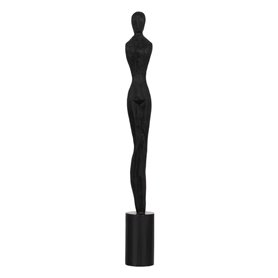 Figurine Décorative Noir Femme 9 x 9 x 77 cm