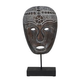 Figurine Décorative Marron Masque 24 x 12 x 46 cm