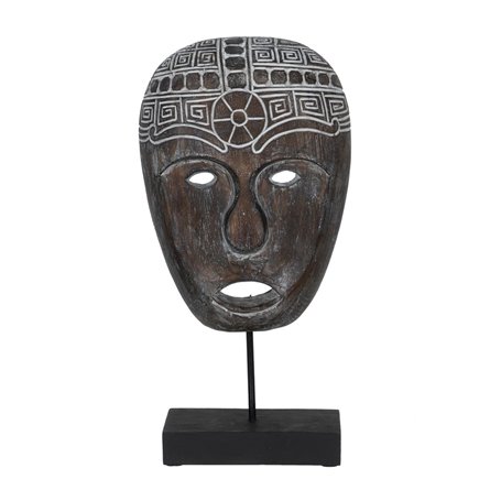 Figurine Décorative Marron Masque 24 x 12 x 46 cm