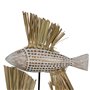 Figurine Décorative Blanc Marron Naturel Poissons 30 x 10 x 40 cm