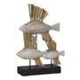 Figurine Décorative Blanc Marron Naturel Poissons 30 x 10 x 40 cm