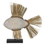 Figurine Décorative Blanc Marron Naturel Poisson 57 x 12 x 60 cm