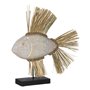 Figurine Décorative Blanc Marron Naturel Poisson 57 x 12 x 60 cm